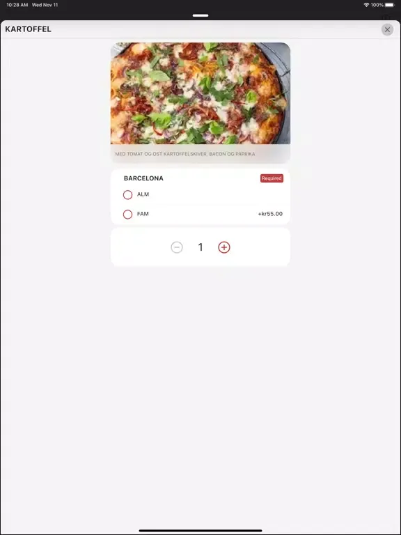 ภาพหน้าจอของ Værebro Pizza iPad 