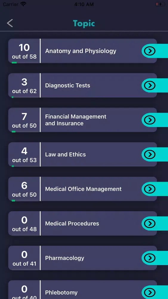 Capturas de tela do MEDICAL ASSISTANT Exam Prep