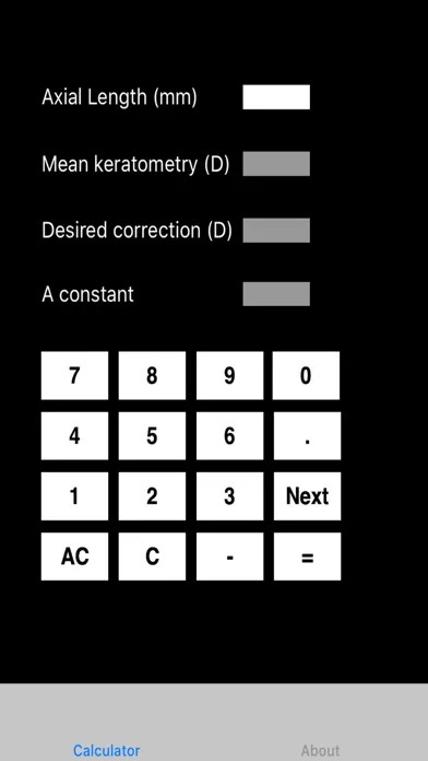 Ảnh chụp màn hình của IOL-Calculator