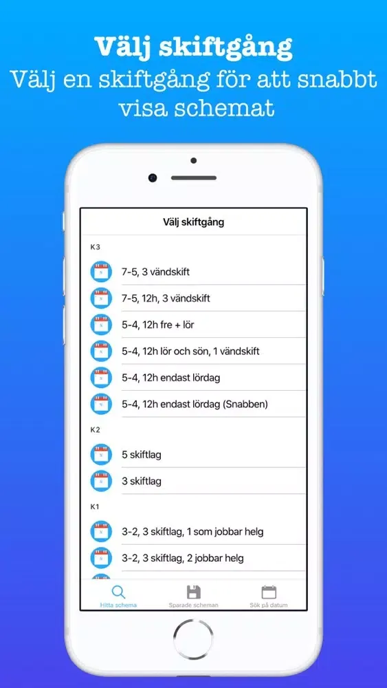 ภาพหน้าจอของ Skiftschema Pro