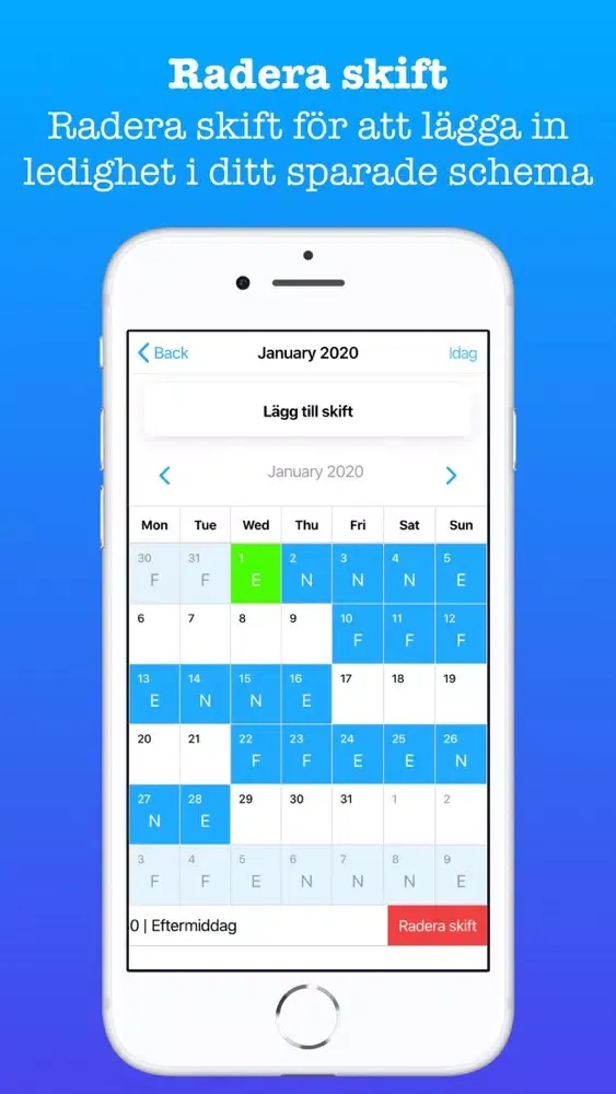 ภาพหน้าจอของ Skiftschema Pro