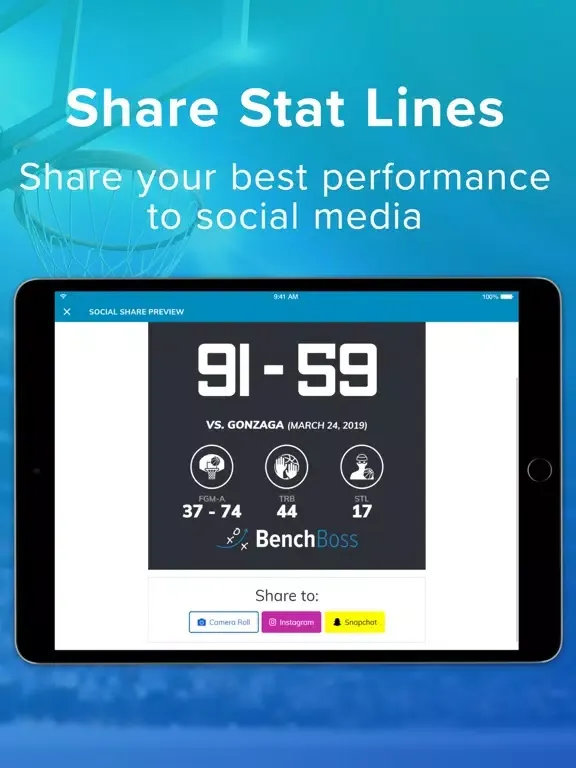 Zrzuty ekranu BenchBoss Team Performance App iPad 
