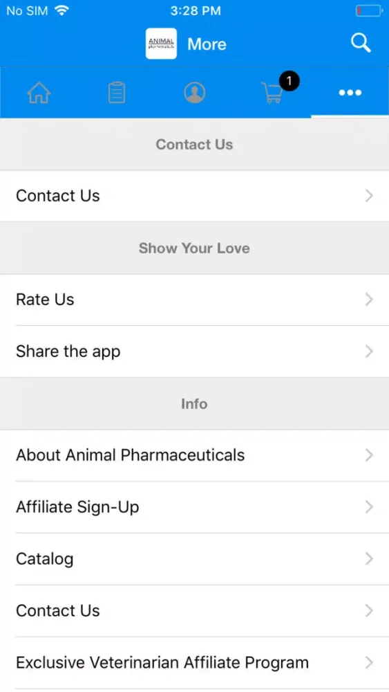 Tangkapan skrin Animal Pharmaceuticals