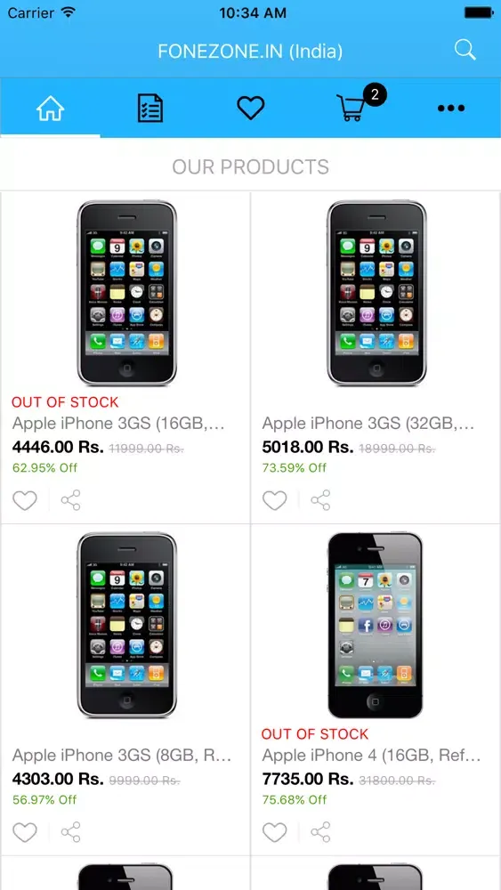 Tangkapan layar FONEZONE.IN (India)