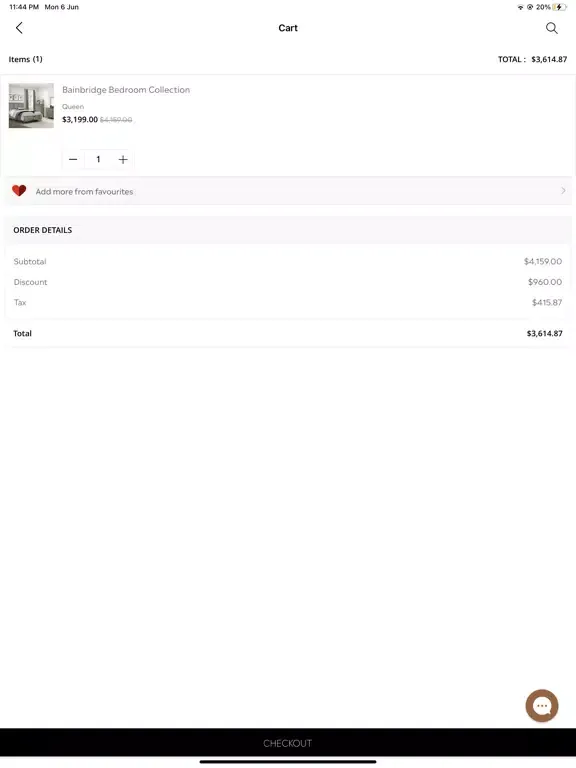 Tangkapan layar PAYLESS FURNITURE iPad 