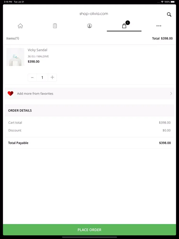 shop-olivia.com iPad  Screenshots