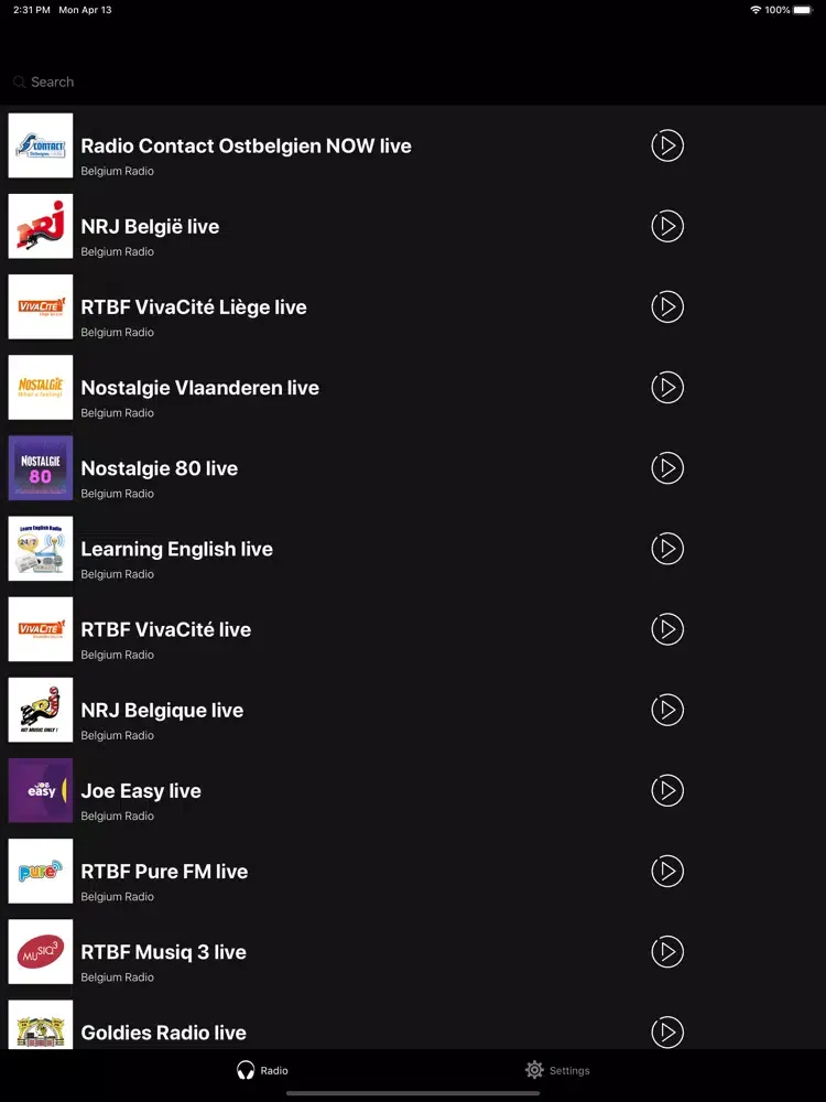 Ảnh chụp màn hình của Radio Belgique - Radio Belgium iPad 
