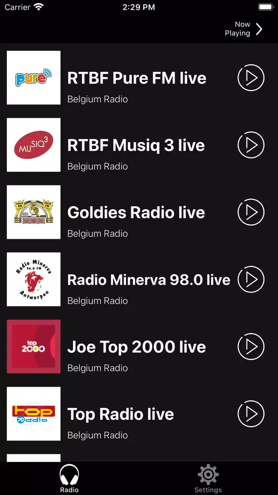 Ảnh chụp màn hình của Radio Belgique - Radio Belgium