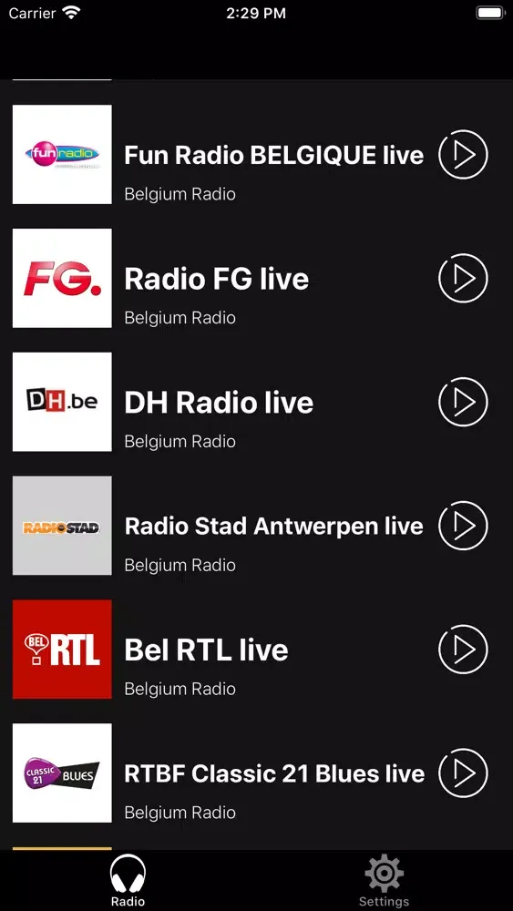 Ảnh chụp màn hình của Radio Belgique - Radio Belgium