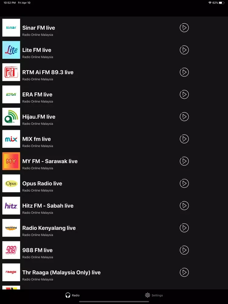 Скриншоты Radio Online Malaysia iPad 