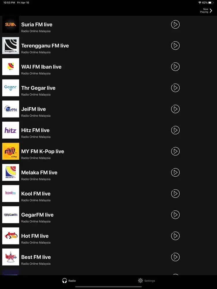 Скриншоты Radio Online Malaysia iPad 