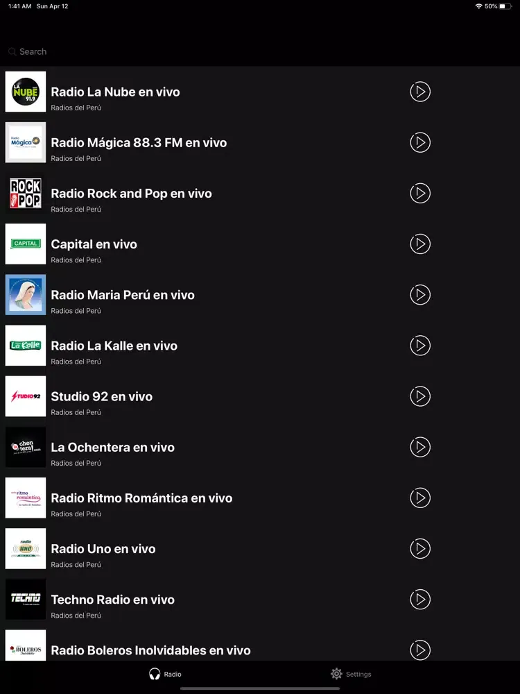 Radio Perú; Radios FM Peruanas iPad 應用截圖