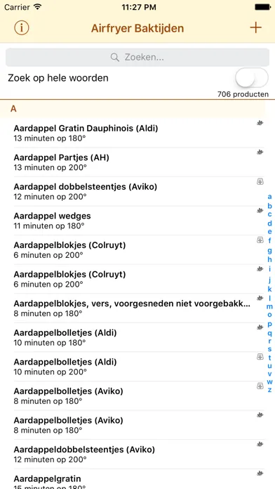 Captures d'écran de Airfryer Baktijden