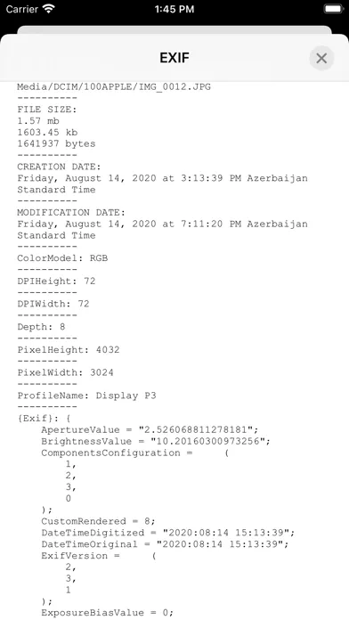 EXIFarium Metadata Info应用截图