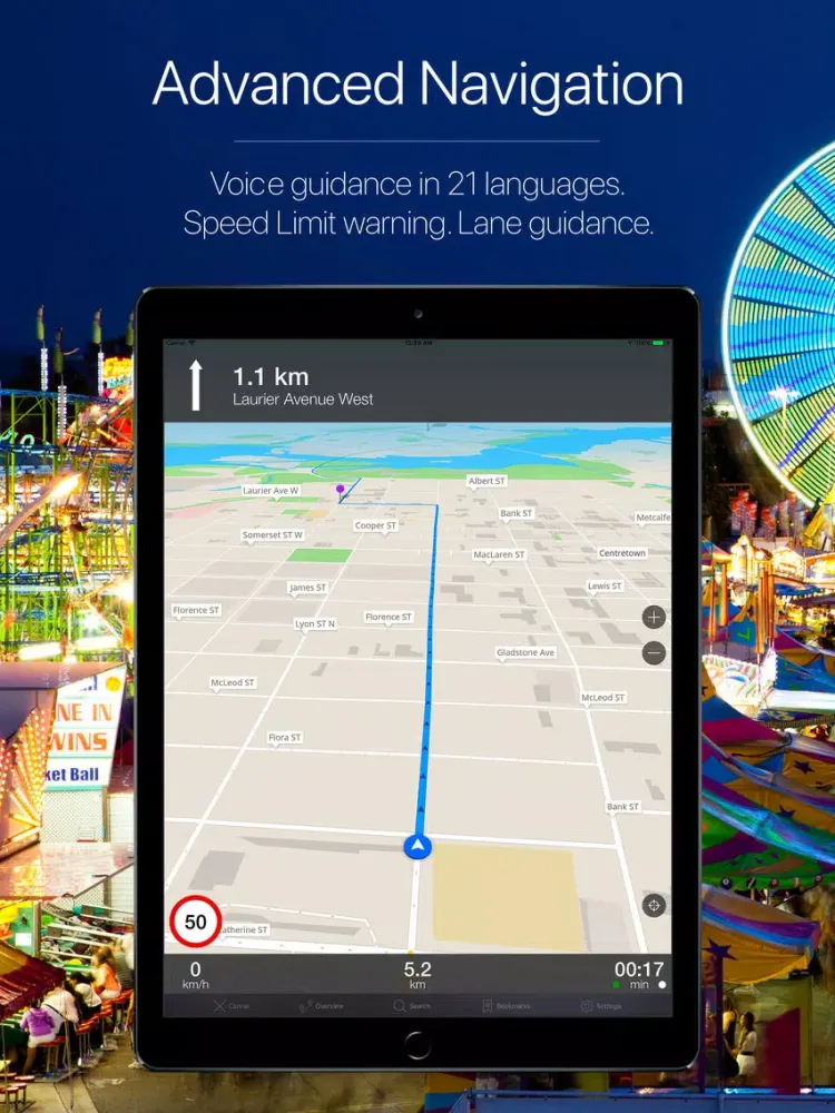 Capturas de tela do Canada Offline Navigator iPad 