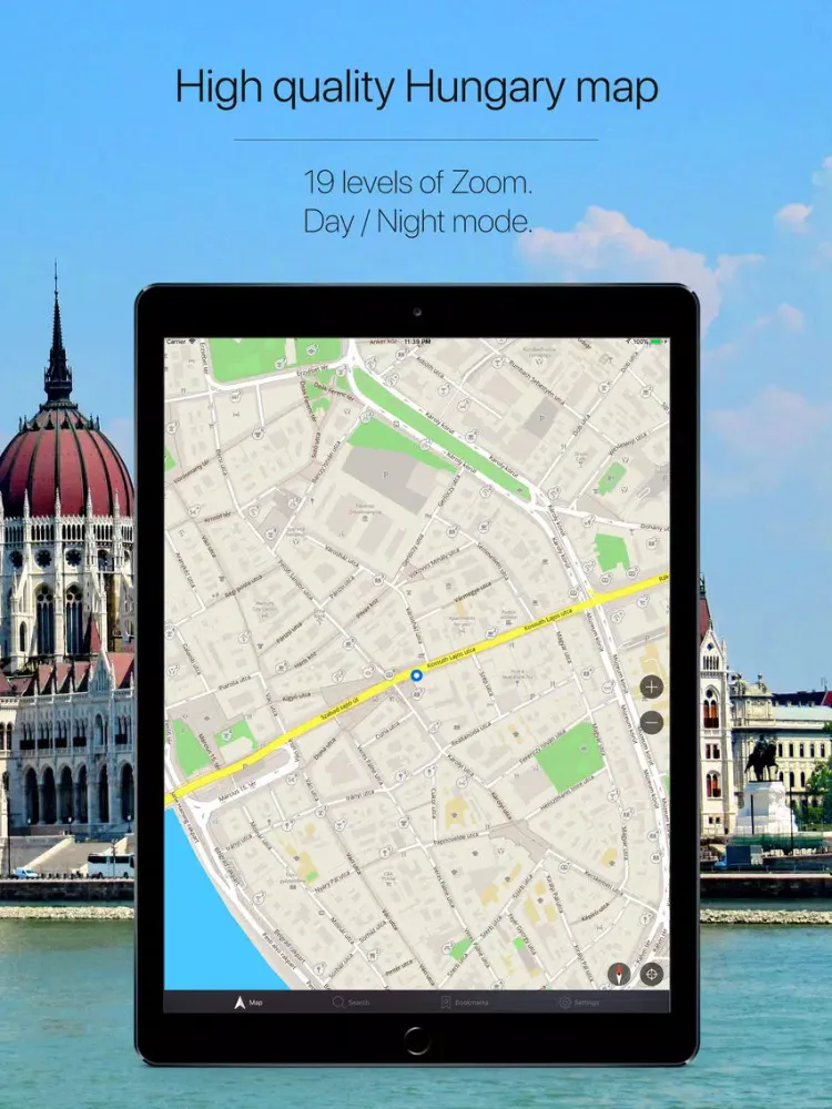 Hungary Offline Navigation iPad  स्क्रीनशॉट