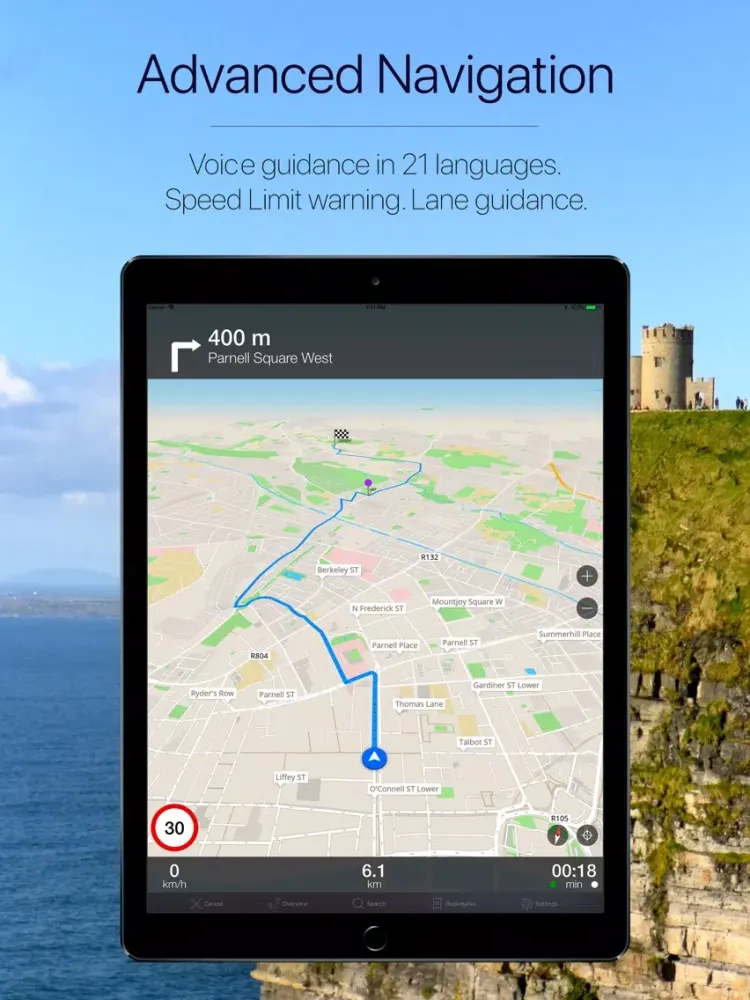 Ireland Offline Navigation iPad  Screenshots