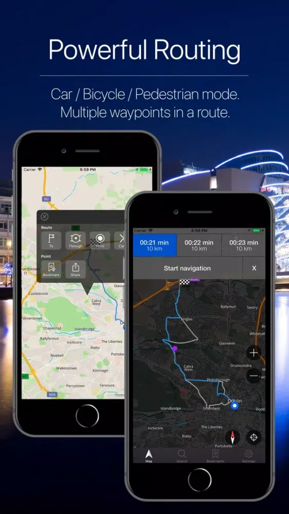 Ireland Offline Navigation Screenshots