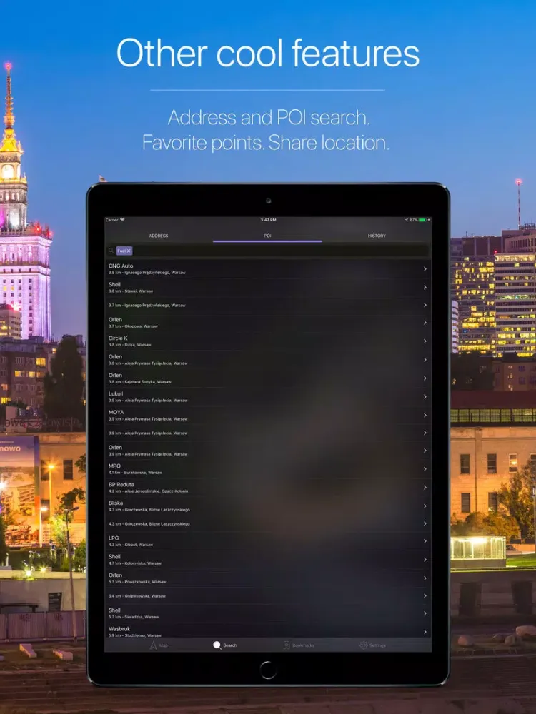 Poland Offline Navigation iPad  스크린샷