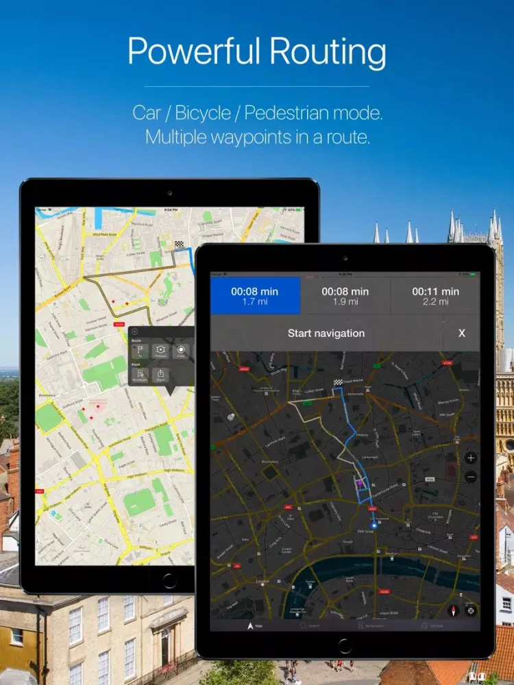 Capturas de pantalla de UK Offline Navigation iPad 