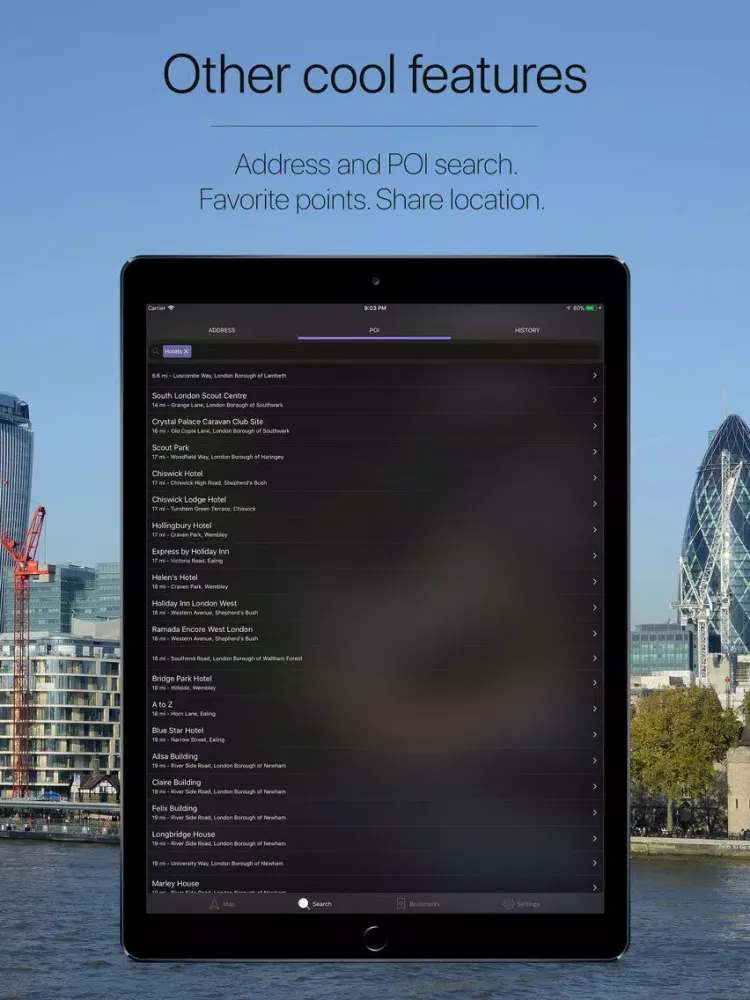 Capturas de pantalla de UK Offline Navigation iPad 