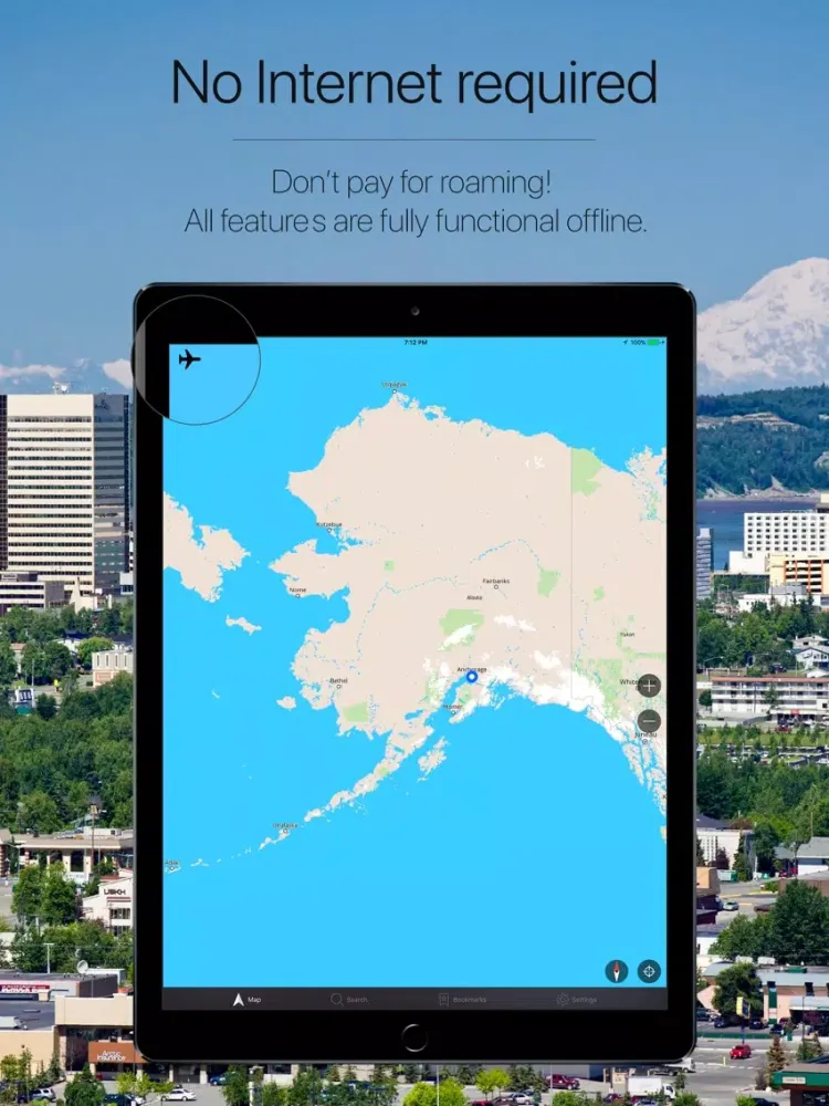 Capturas de pantalla de Alaska, USA Offline Navigation iPad 
