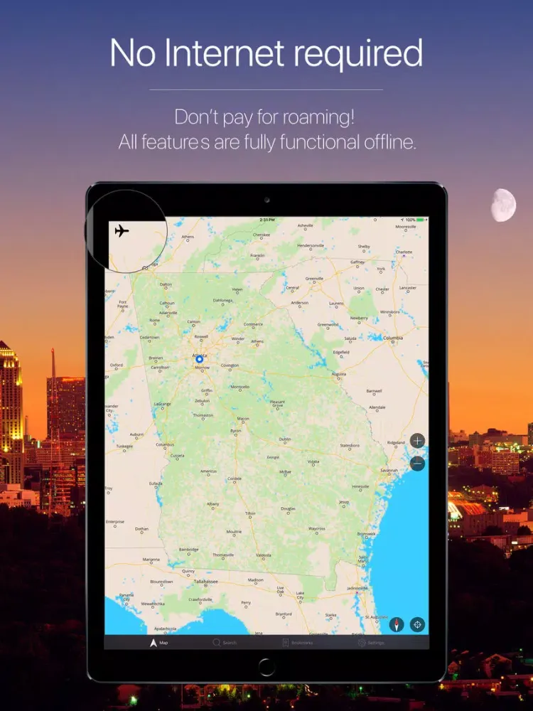 Capturas de pantalla de Georgia, US Offline Navigation iPad 