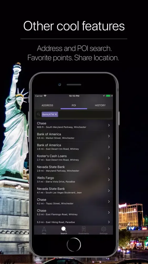 Capturas de tela do Nevada, USA Offline Navigation