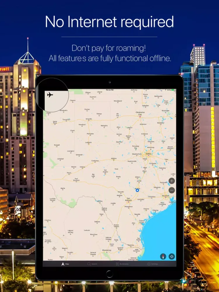 Скриншоты Texas, USA Offline Navigation iPad 