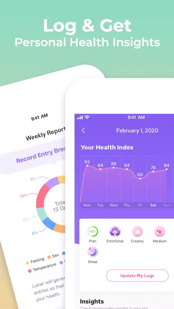 Tangkapan skrin Lunar - Period Tracker