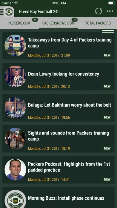 24h News for Green Bay Packers Screenshots