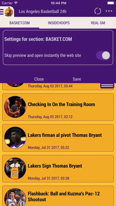 Captures d'écran de Los Angeles Basket 24h