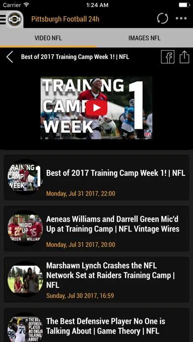 Capturas de tela do 24h News for Pittsburgh Steelers