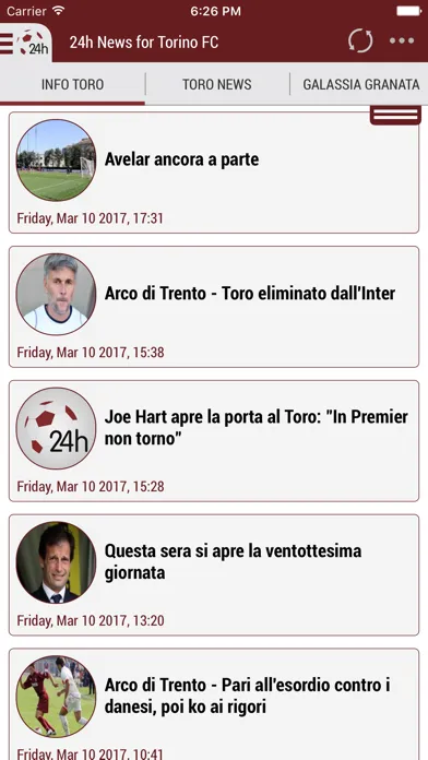 24h News for Torino FC سکرین شاٹس
