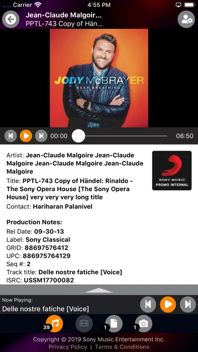 Sony Music Promo Portal Screenshots