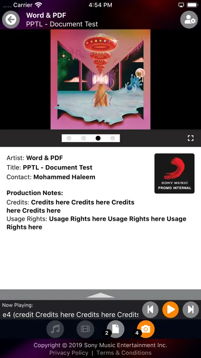 Sony Music Promo Portal Screenshots