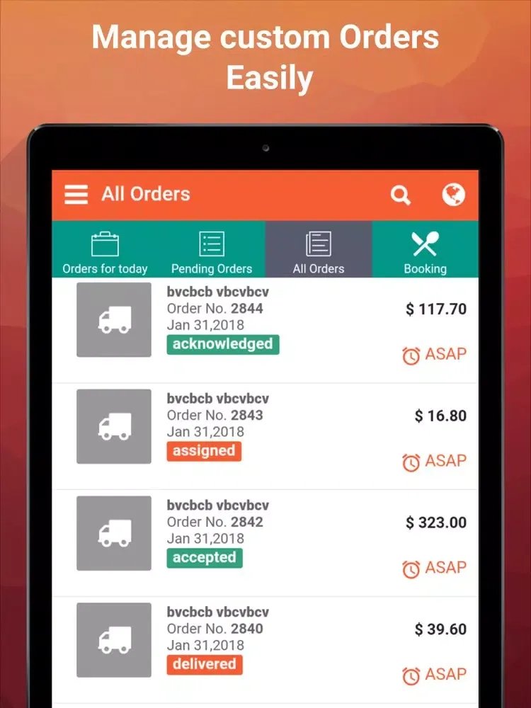 Zoulak Order Taking App iPad  Screenshots