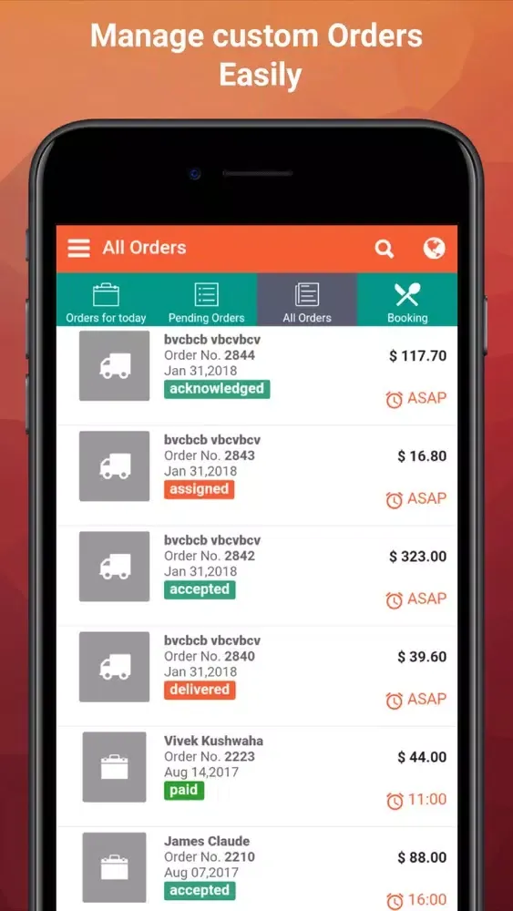 Zoulak Order Taking App Screenshots