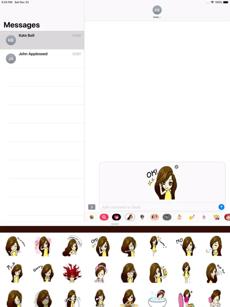Girl daily life stickers iPad 应用截图