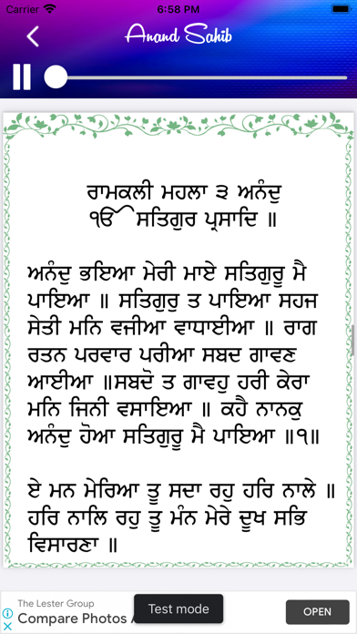 Capturas de tela do Anand Sahib