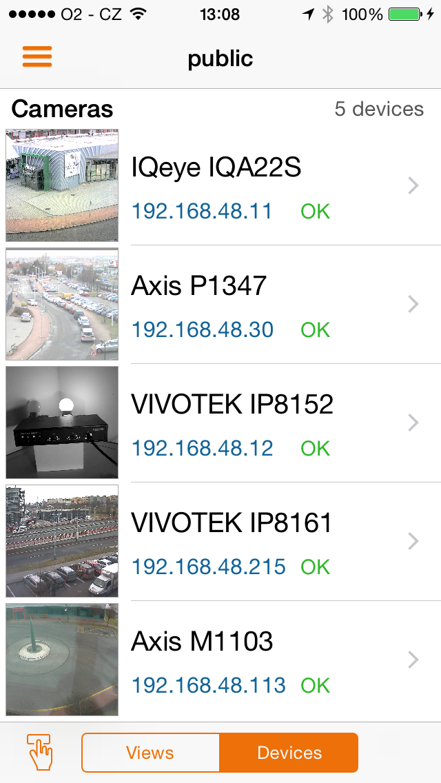 ภาพหน้าจอของ IPCorder Mobile