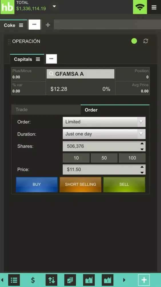 Screenshot di GBMHomebroker PRO