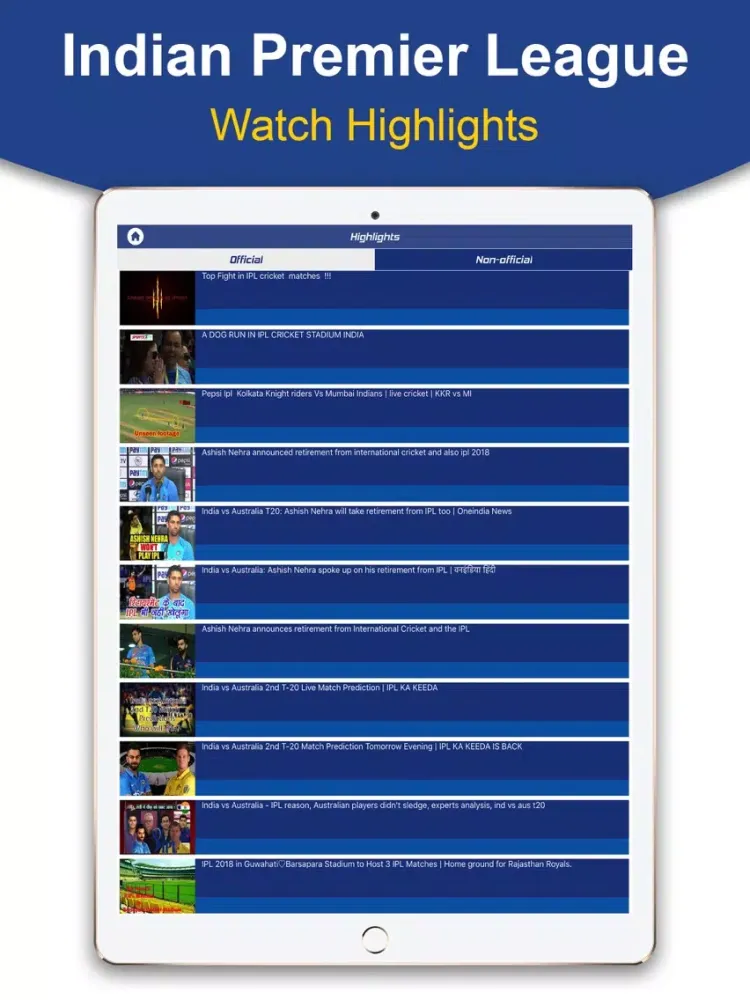 Captures d'écran de IPL Live Cricket iPad 
