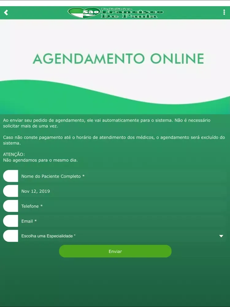 Clínica São Francisco de Paula iPad 應用截圖