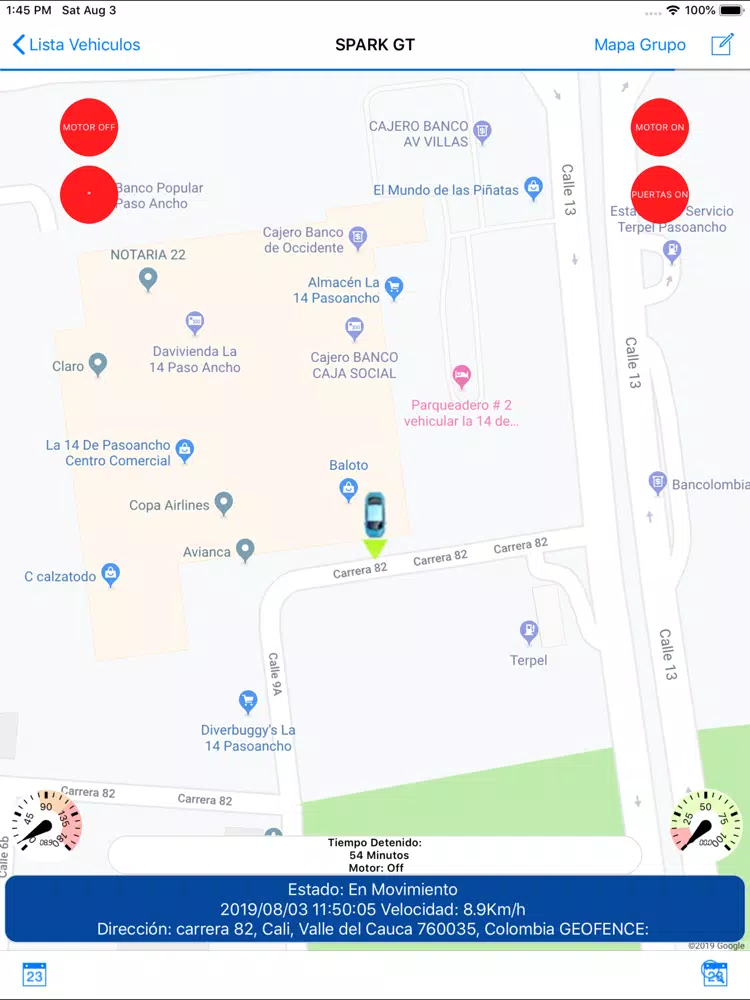 Tangkapan skrin Gpsec iPad 
