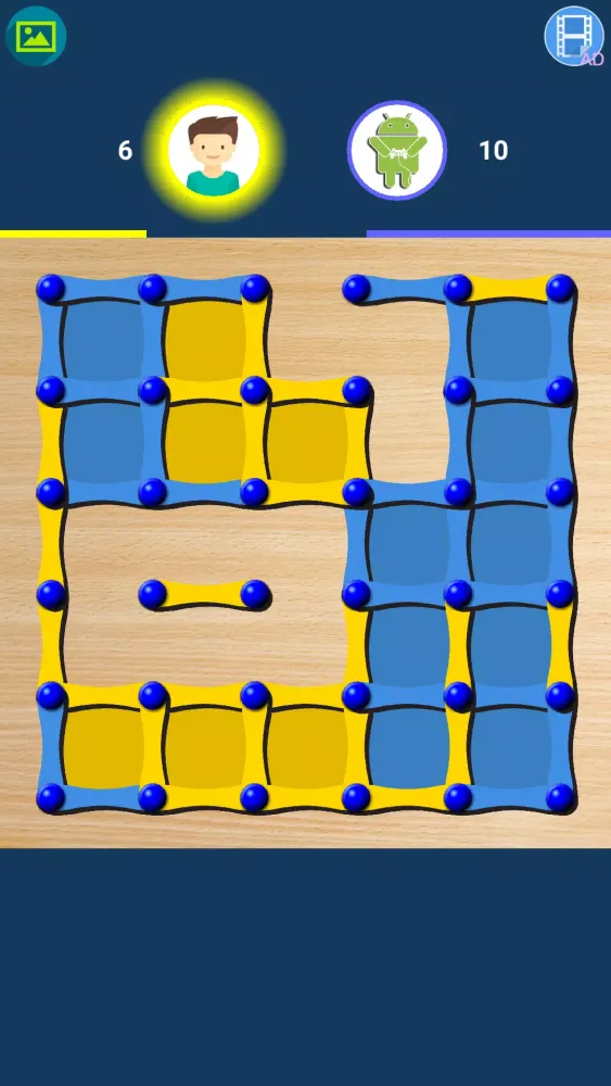 Tangkapan layar Dots and Boxes
