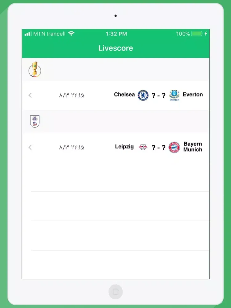 Scoreboard - football iPad 应用截图