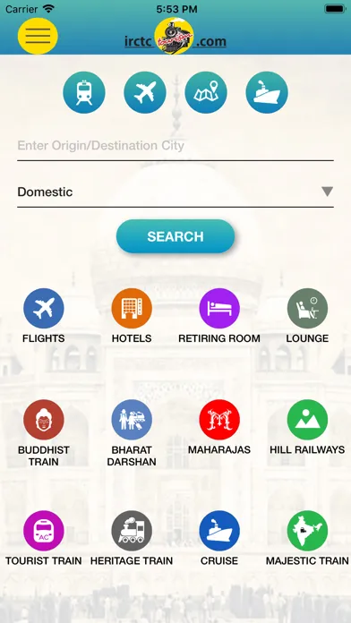 Ảnh chụp màn hình của IRCTC Tourism