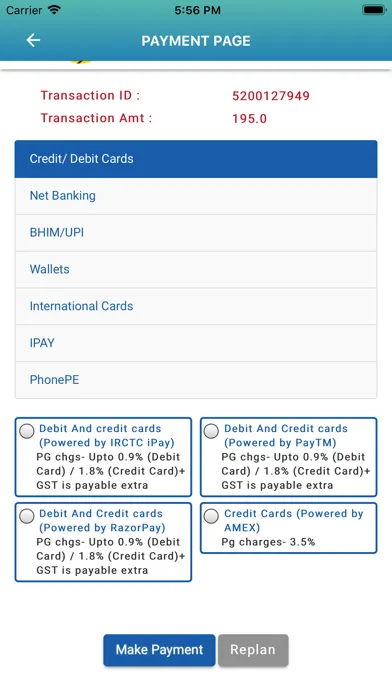 Ảnh chụp màn hình của IRCTC Tourism