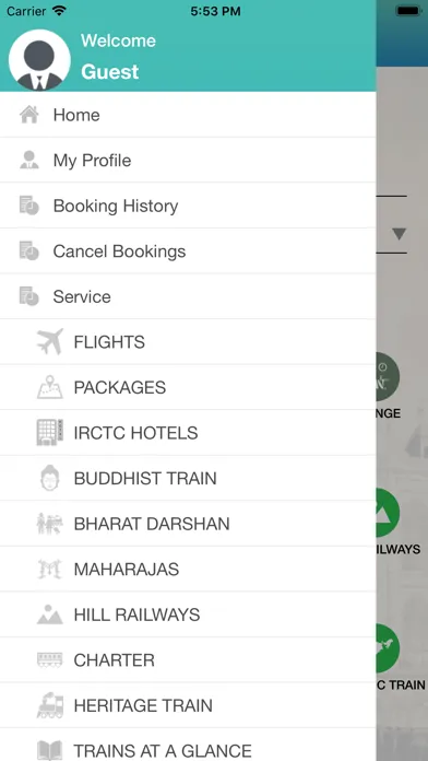 Ảnh chụp màn hình của IRCTC Tourism